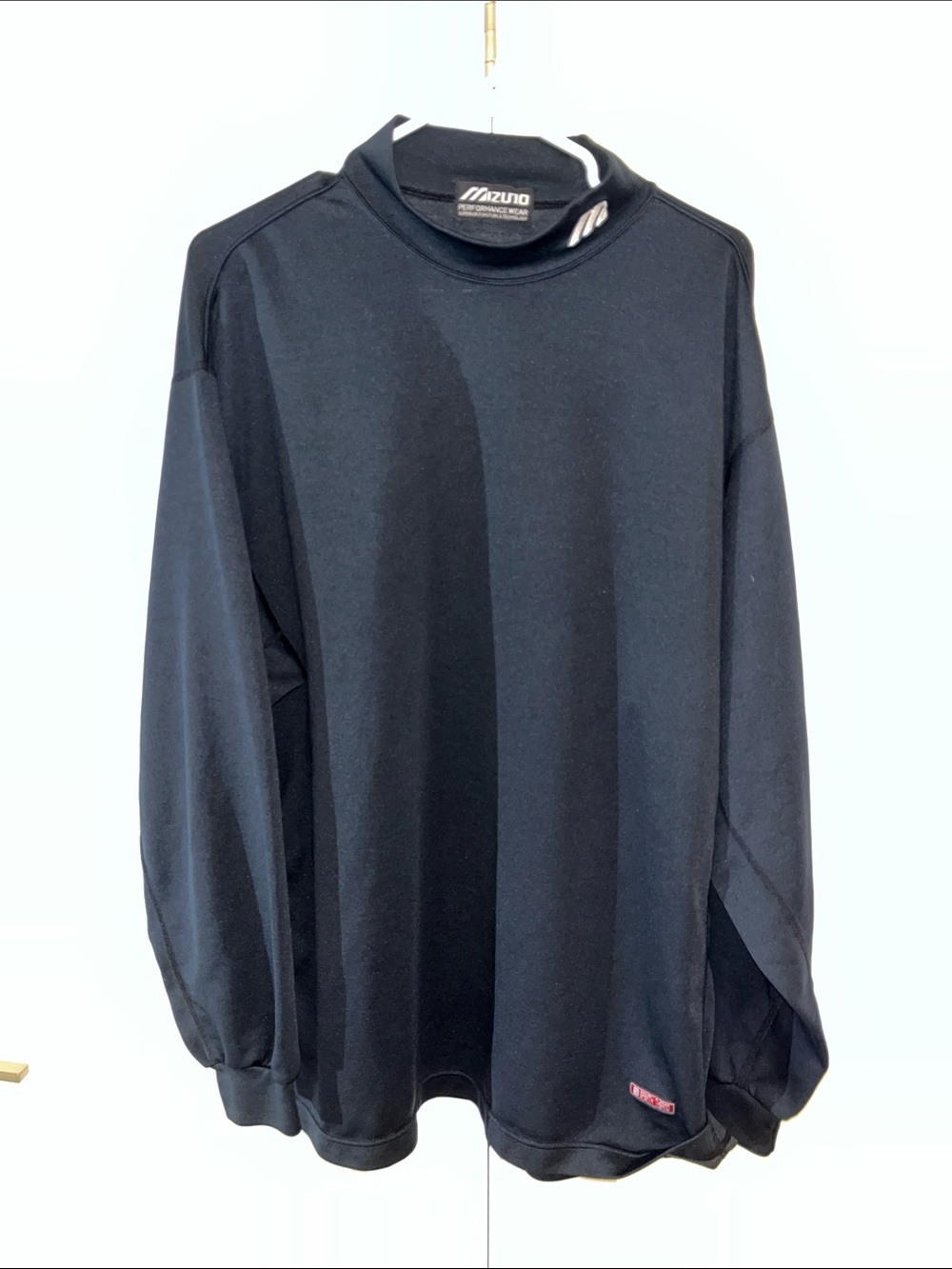 Mizuno Breath Thermo performance wear navy blue LS Winter mock golf shirt XXL